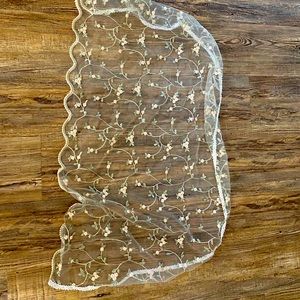 Beautiful floral etched ivory lace veil